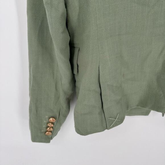 Walter Baker Phelps Linen-Blend Blazer Double Breasted in Sage Green Size XL NWT - Picture 11 of 14